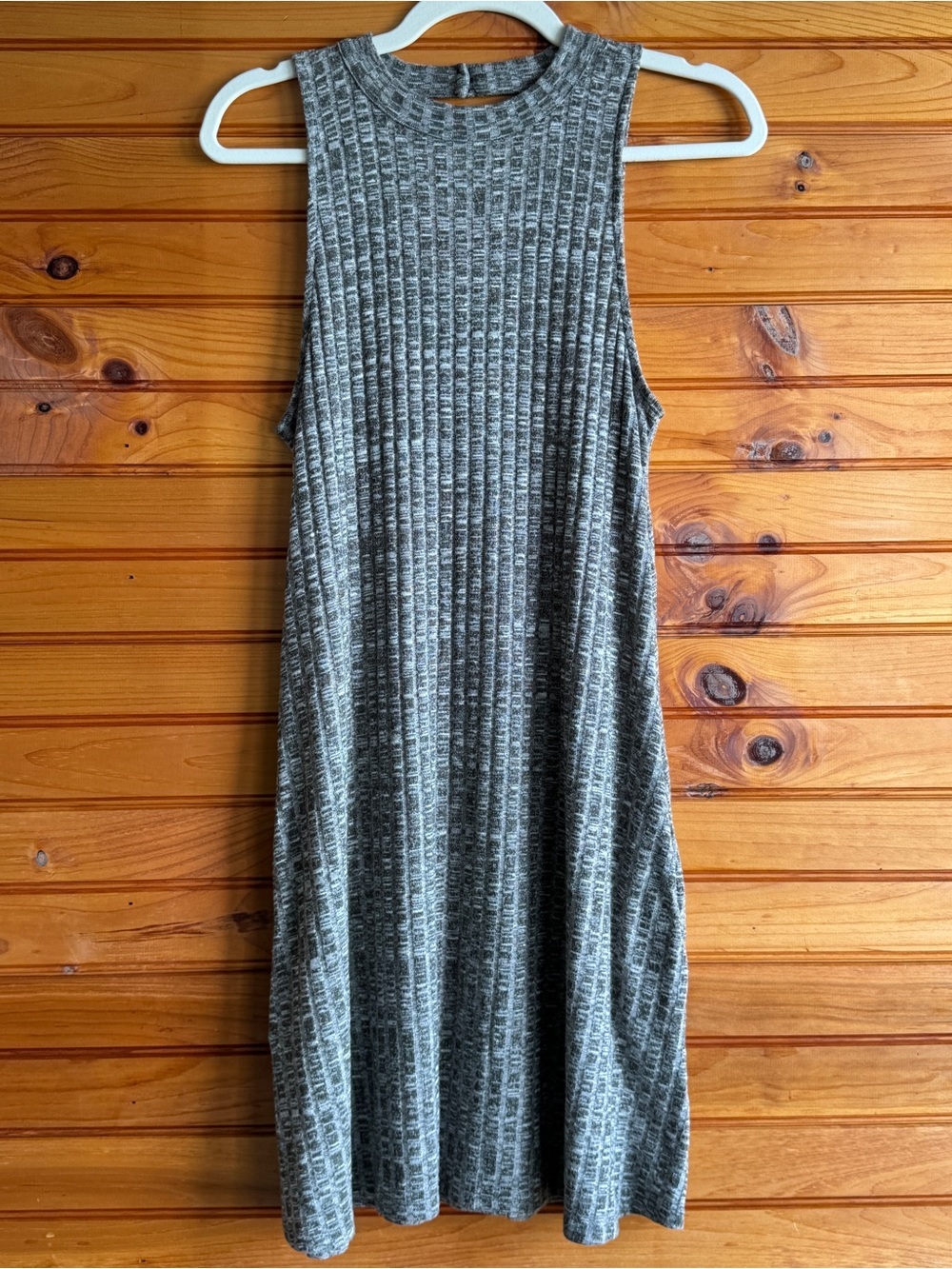 BP Nordstrom Swing Dress S Olive 90s Y2K Minimalist Open Back Sleeveless